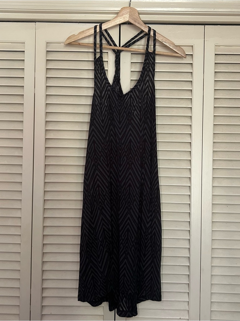 Balance black chevron cover up dress medium